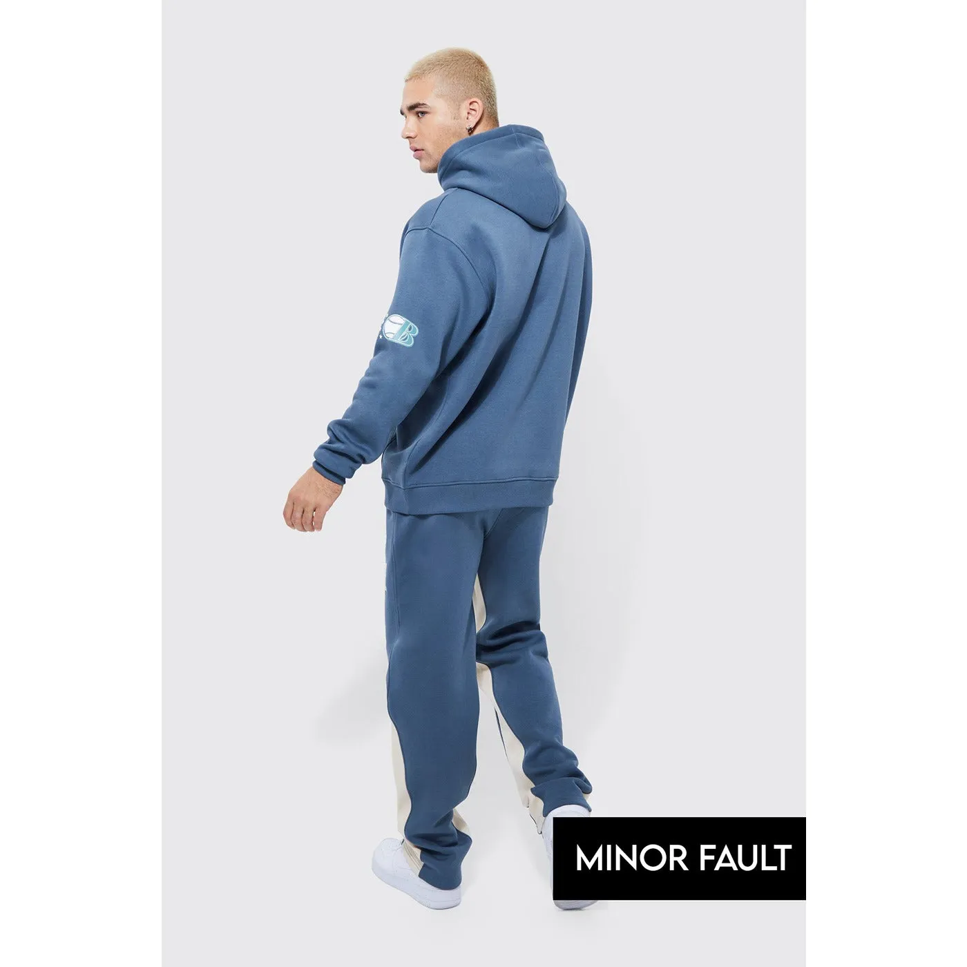 (Minor Fault) Blue Oversized Varsity Hoodie