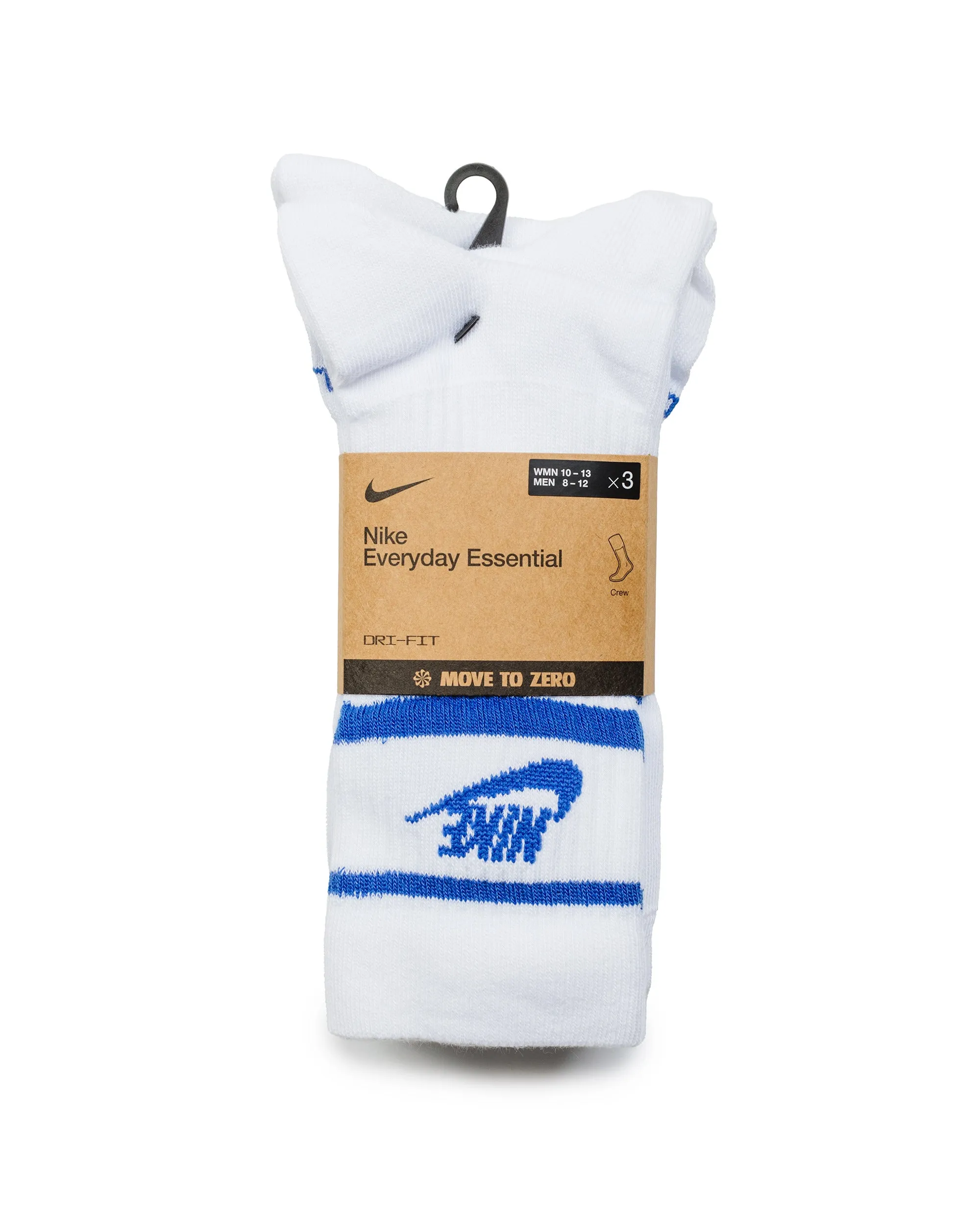 Nike Sportswear Everyday Essential Crew Socks White/Game Royal (3 Pack)