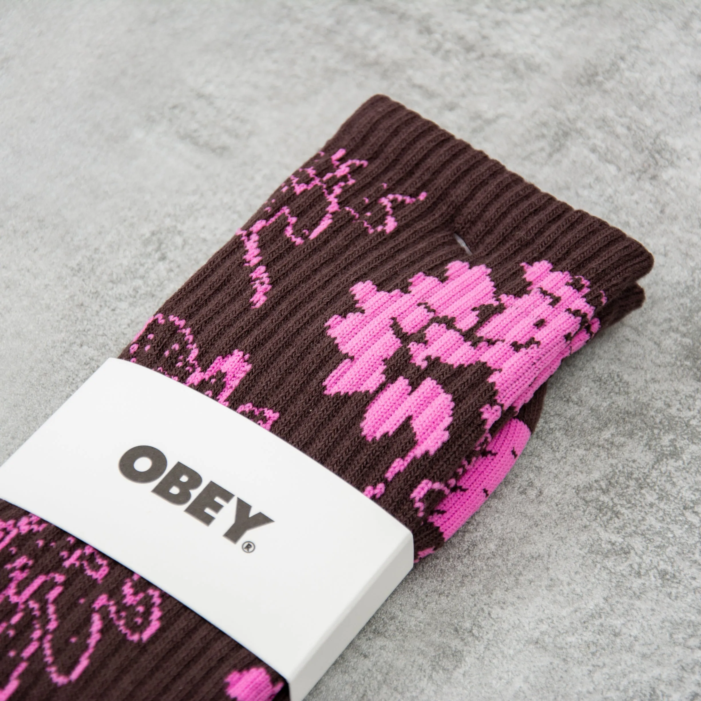 Obey La Rue Sock - Java Brown Multi