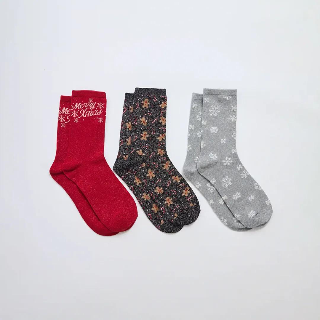 Pack of 3 Christmas Themed Socks