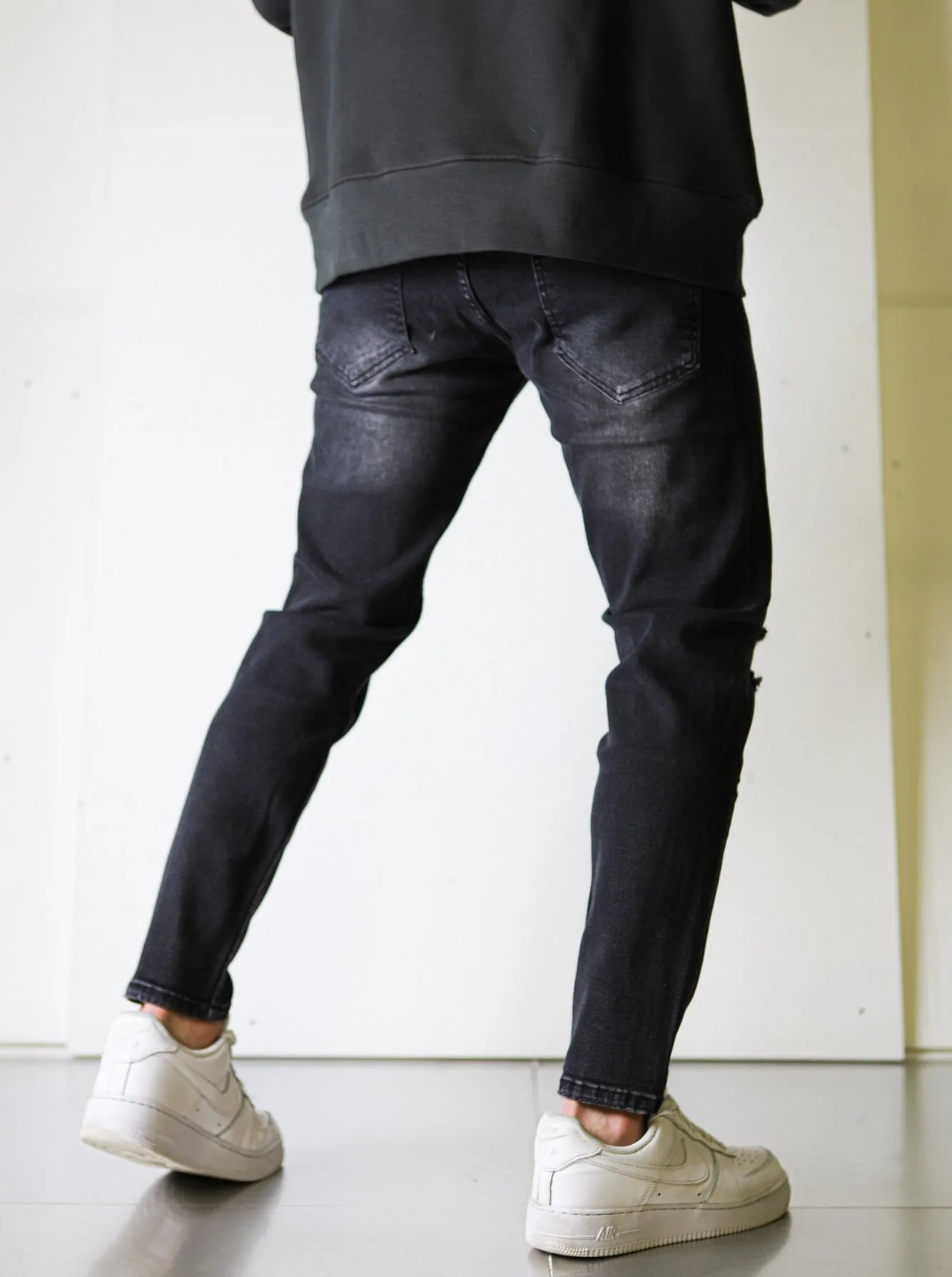 Premium Ripped Painted Black Denim