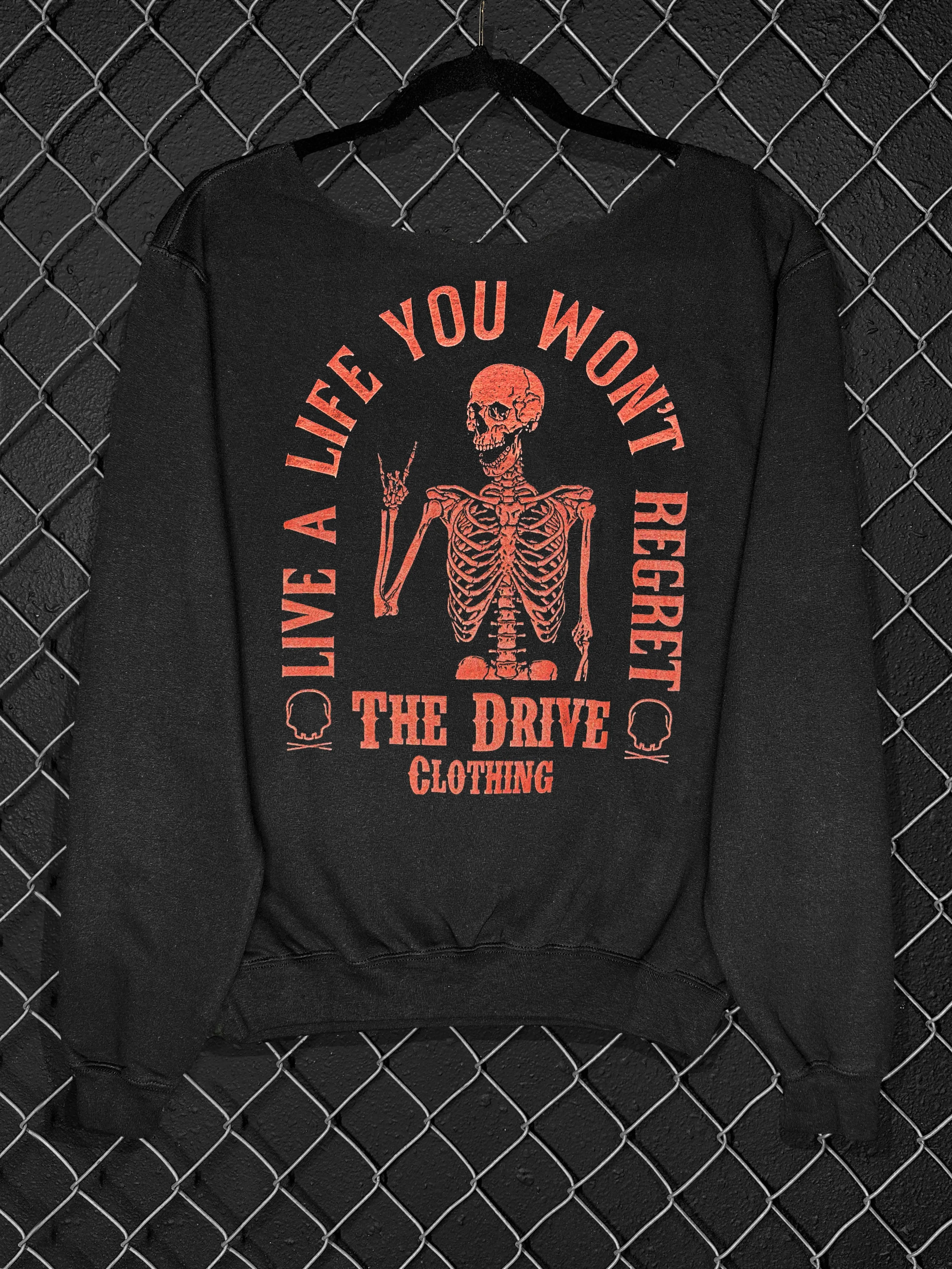 RED REGRET WIDE NECK SWEATSHIRT