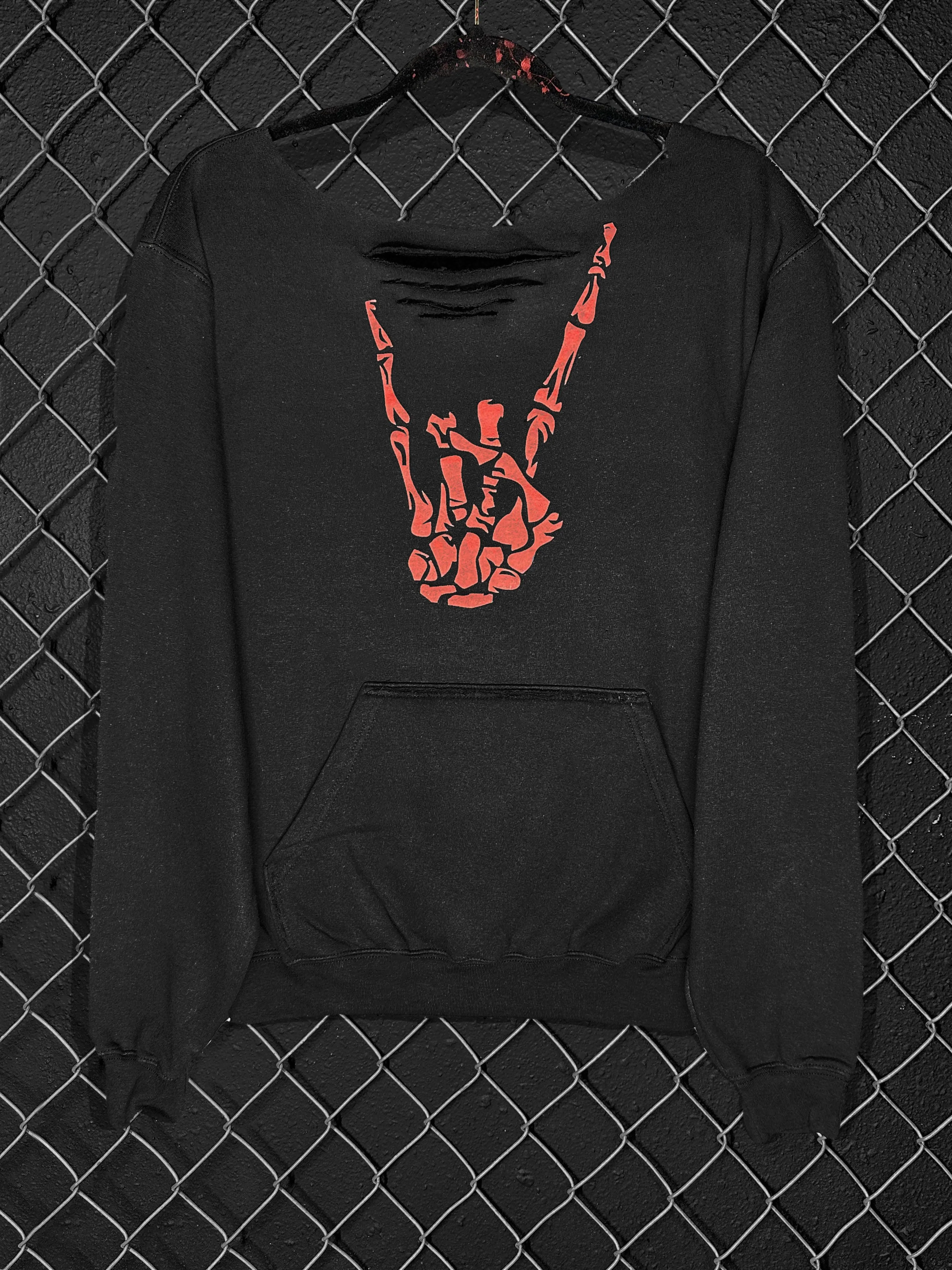 RED REGRET WIDE NECK SWEATSHIRT