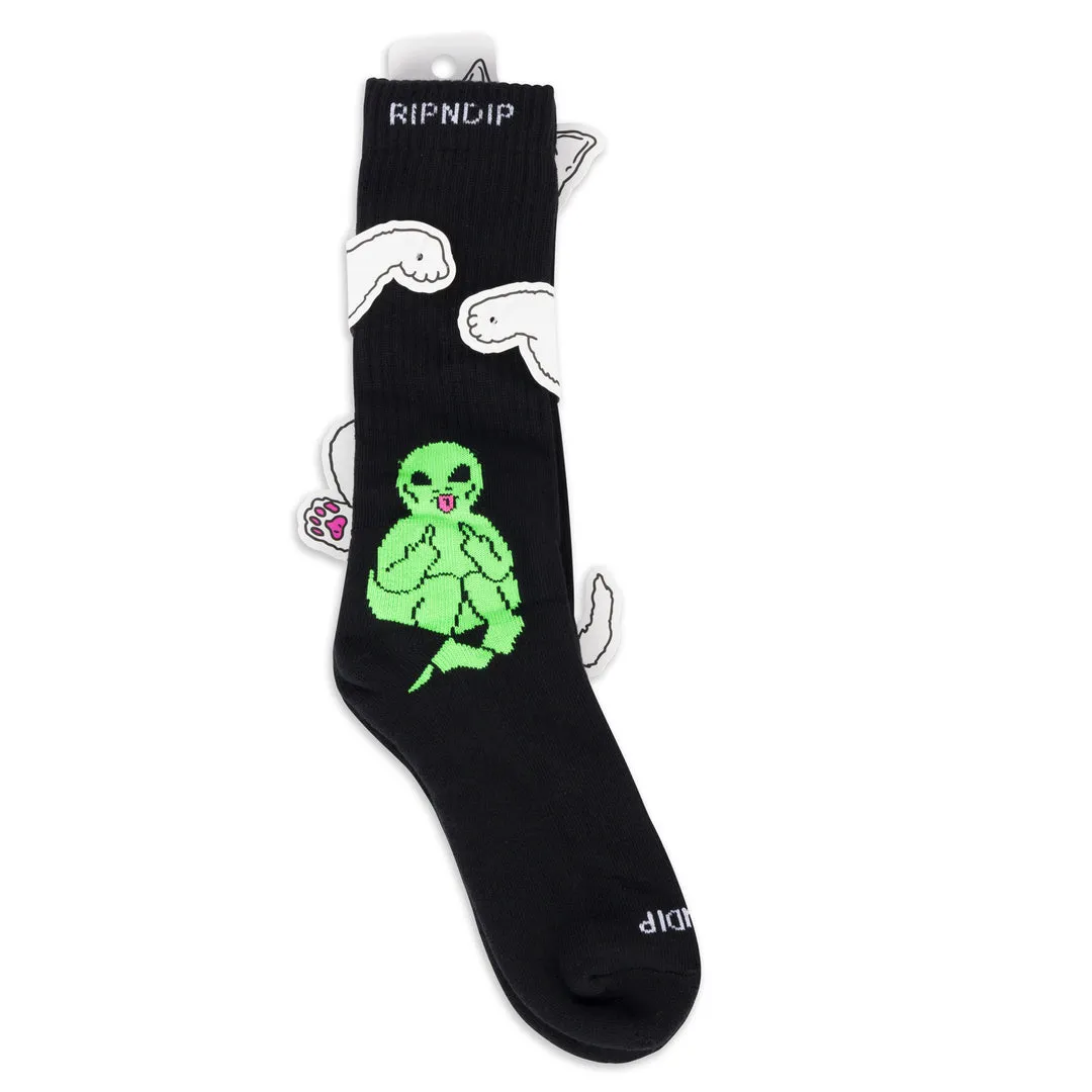 RIPNDIP LORD ALIEN SOCKS-BLACK