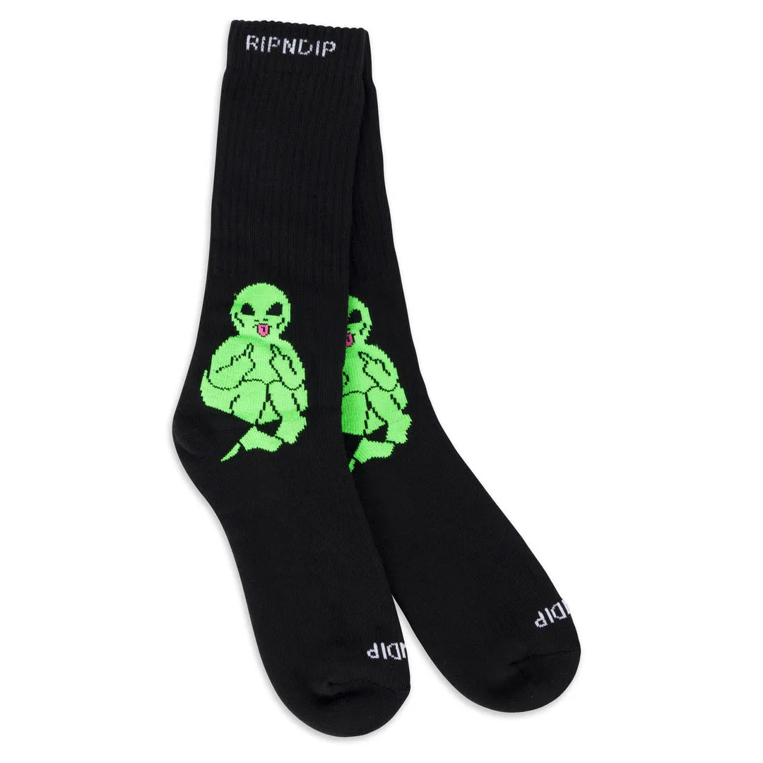 RIPNDIP LORD ALIEN SOCKS-BLACK