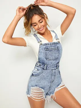 Ripped Detail Ripped Detail Denim Overall