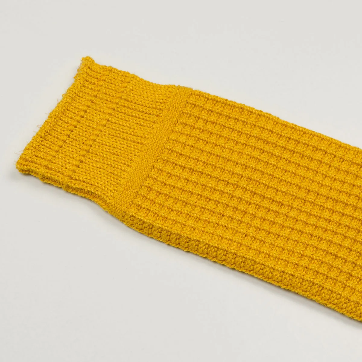 RoToTo - Cotton Waffle Crew Socks - Mustard