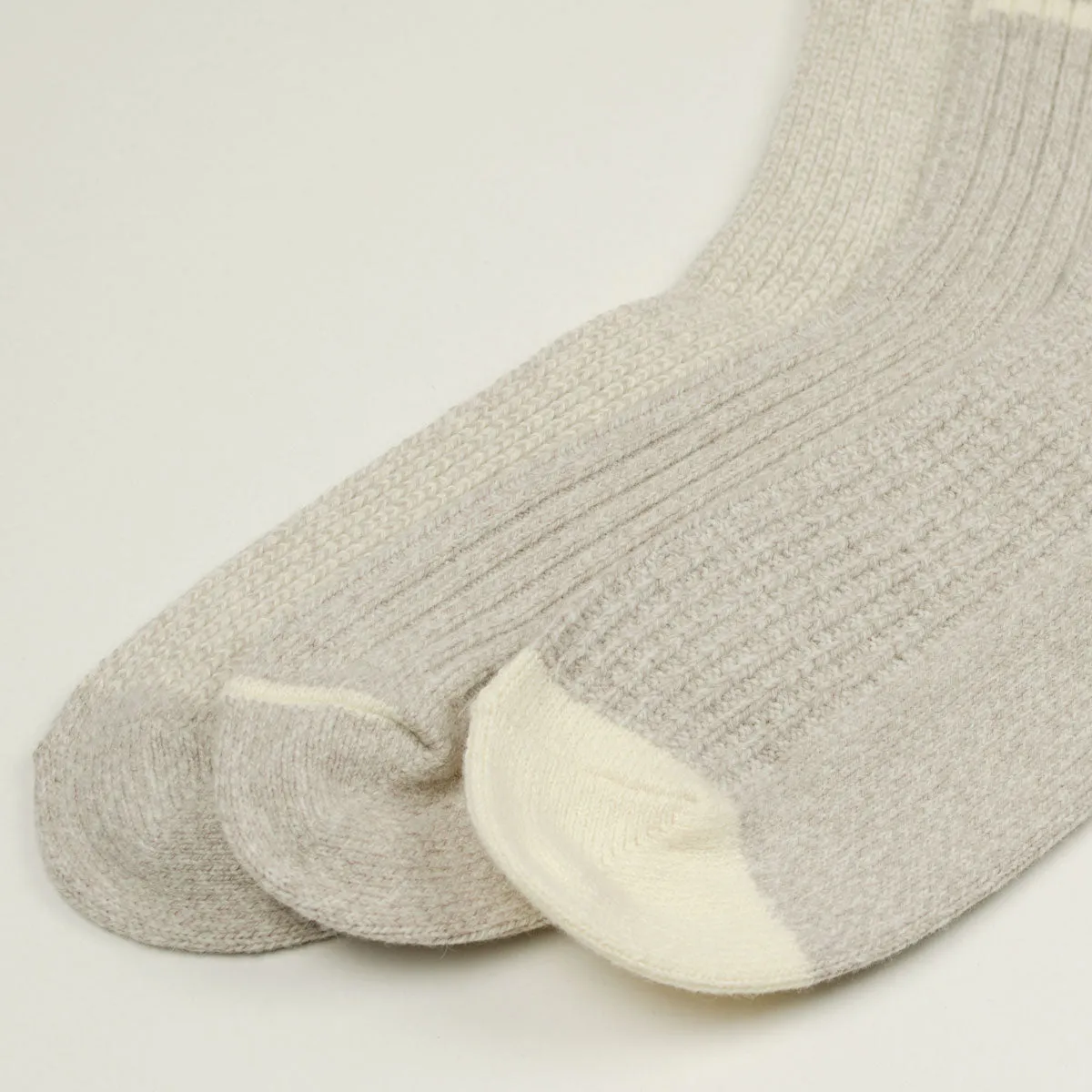 RoToTo - Recycled Cotton/Wool 3-Pack Socks - Gray / Off White