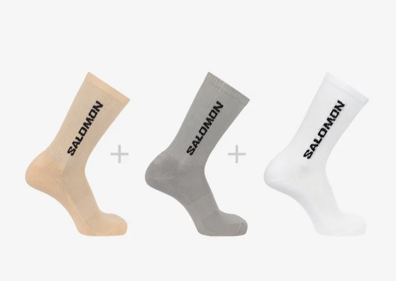 Salomon EVERYDAY Socks 3-PACK Vanilla Ice/Metal/Hazelnut