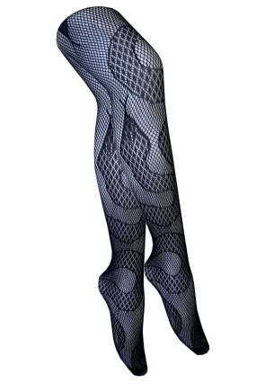 Serpentine fishnet stockings