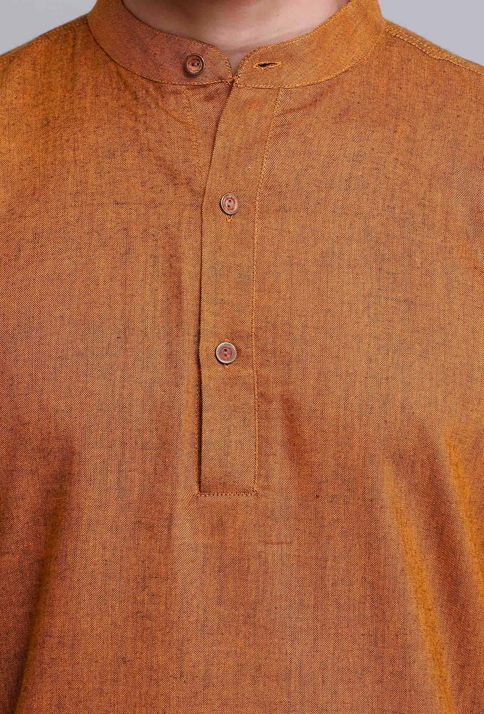 Set of 2: Caramel Brown Cotton Kurta and Pajama