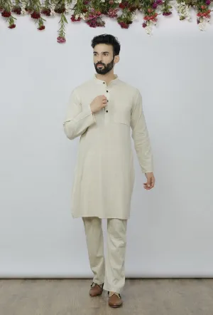 Set of 2: Safeda Cotton Kurta and Pyjama