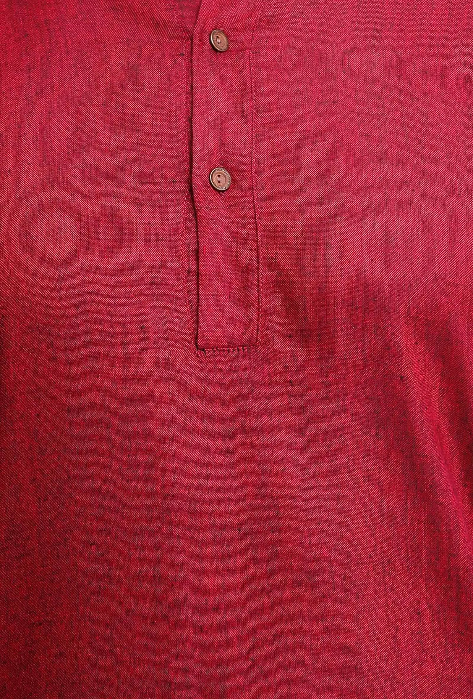 Set of 2: Wine Red Cotton Kurta and Pajama