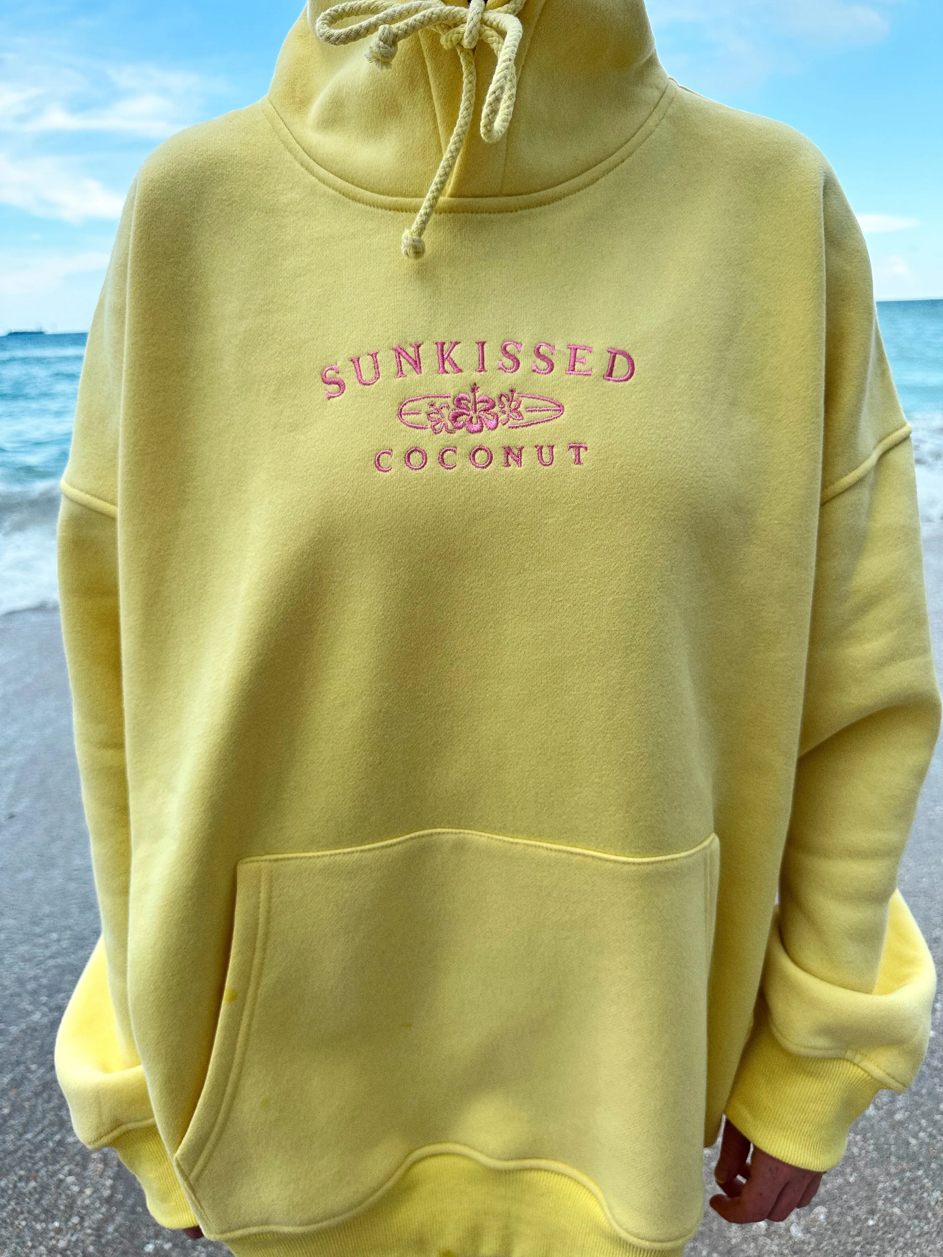 Sunkissedcoconut Embroider Yellow Hoodie