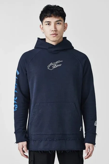 Team Liquid 20Y Naruto Frayed Kakashi Pullover Hoodie Navy Blue