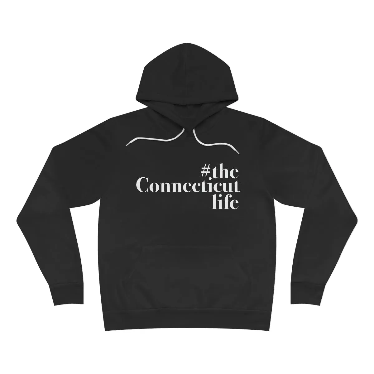 #theconnecticutlife Unisex Sponge Fleece Pullover Hoodie - White Font