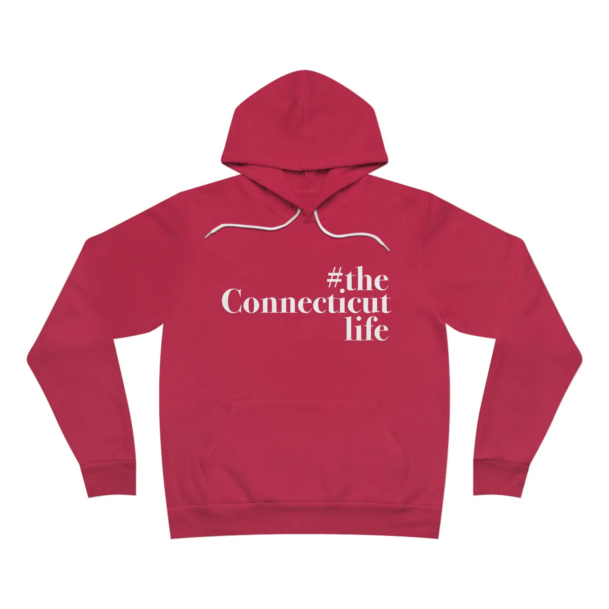 #theconnecticutlife Unisex Sponge Fleece Pullover Hoodie - White Font