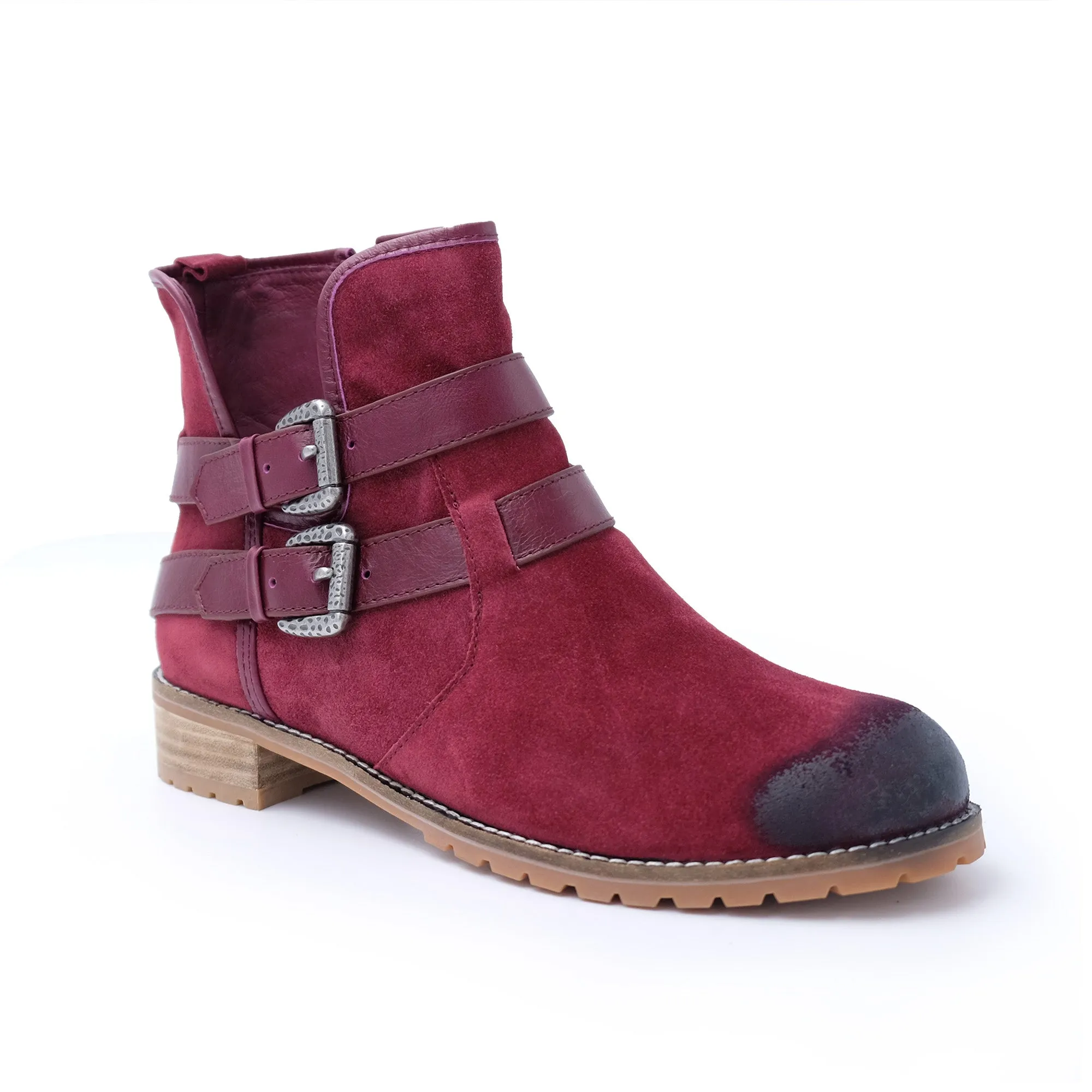 Tyler - Stylish Fashion Sheepskin Boot with Straps and Zip - Genuine Australian Sheepskin [Clearance]