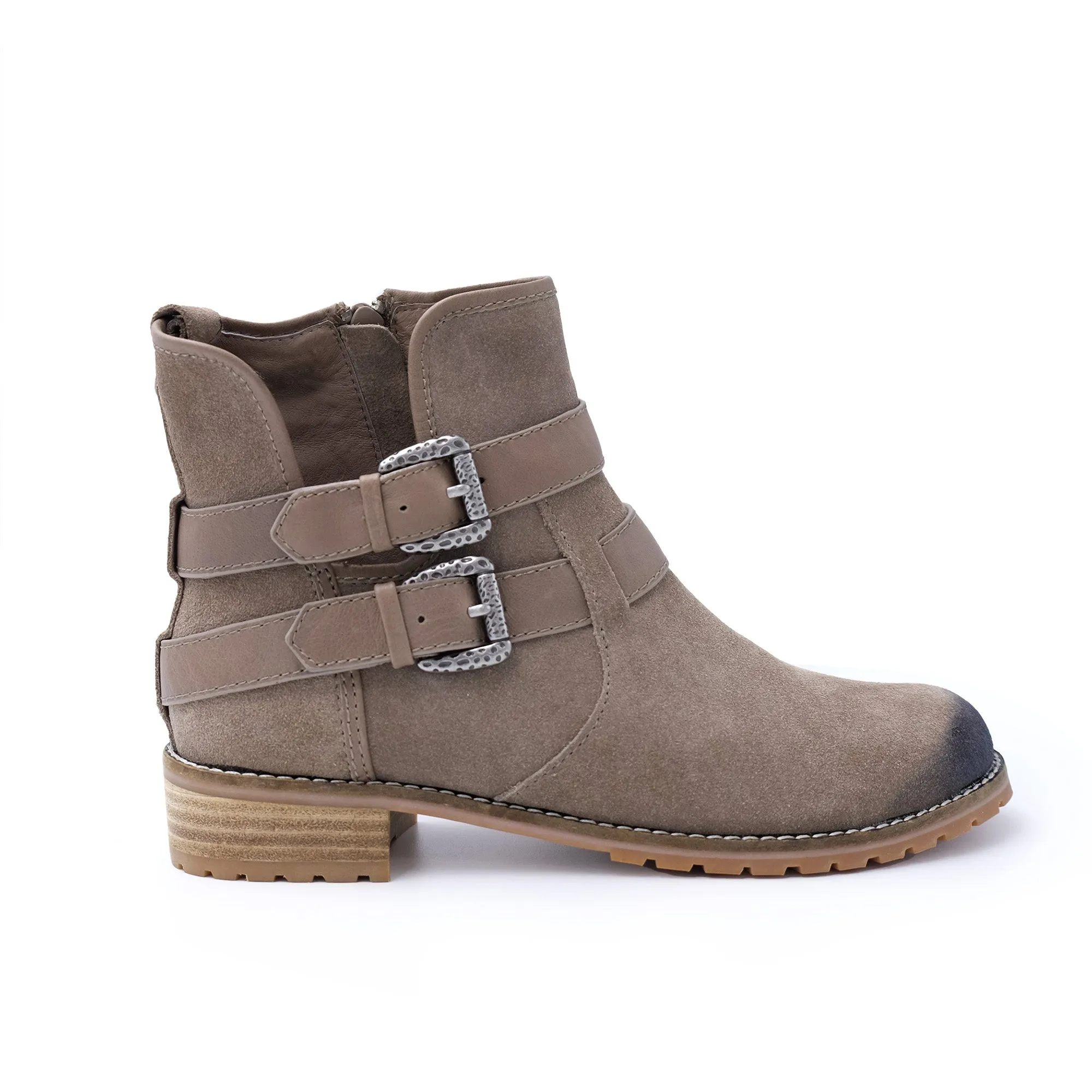 Tyler - Stylish Fashion Sheepskin Boot with Straps and Zip - Genuine Australian Sheepskin [Clearance]