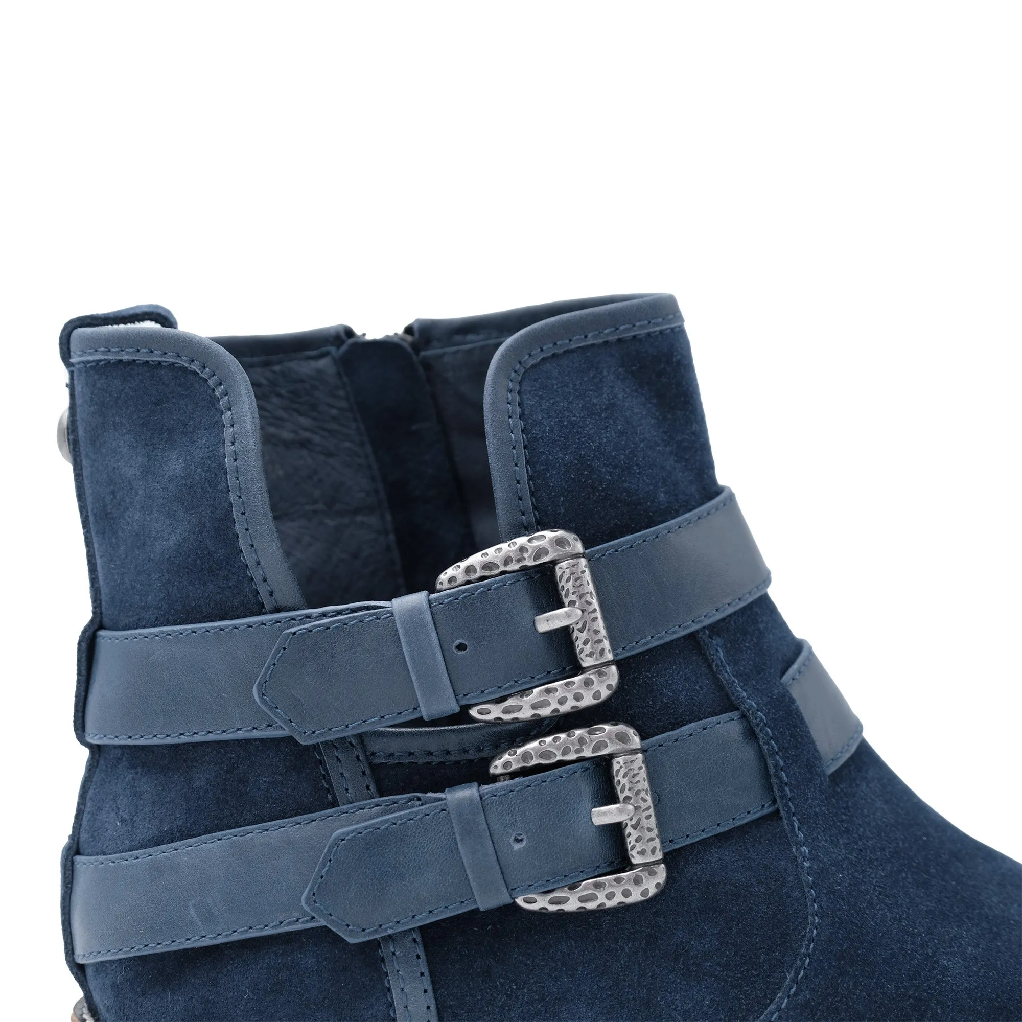 Tyler - Stylish Fashion Sheepskin Boot with Straps and Zip - Genuine Australian Sheepskin [Clearance]