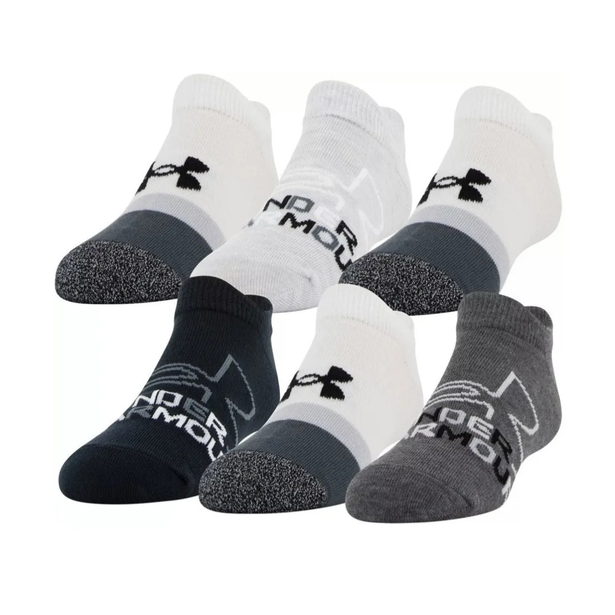 Under Armour Girls' Essential No Show Socks - 6 Pack