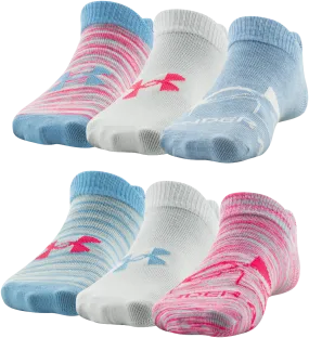 Under Armour Girls' Essential No Show Socks - 6 Pack