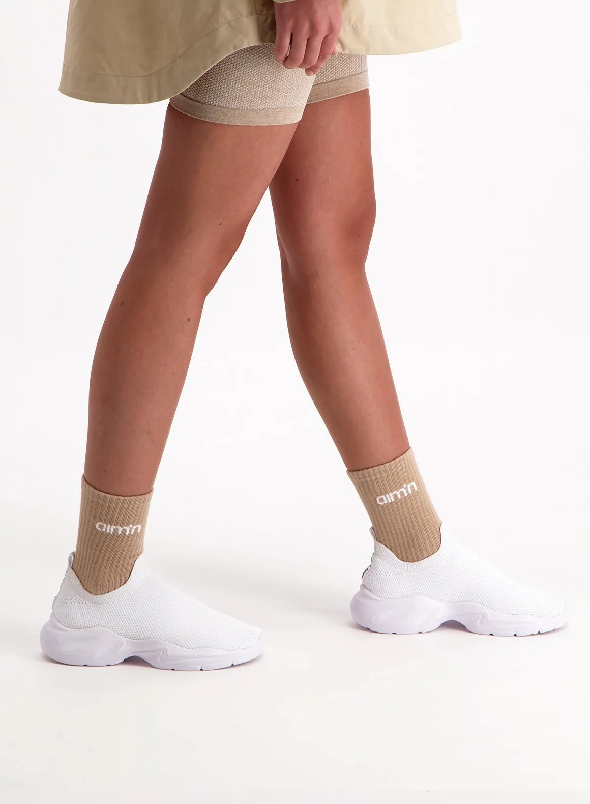 White/Beige/Macchiato aim'n Logo Socks 3-Pack