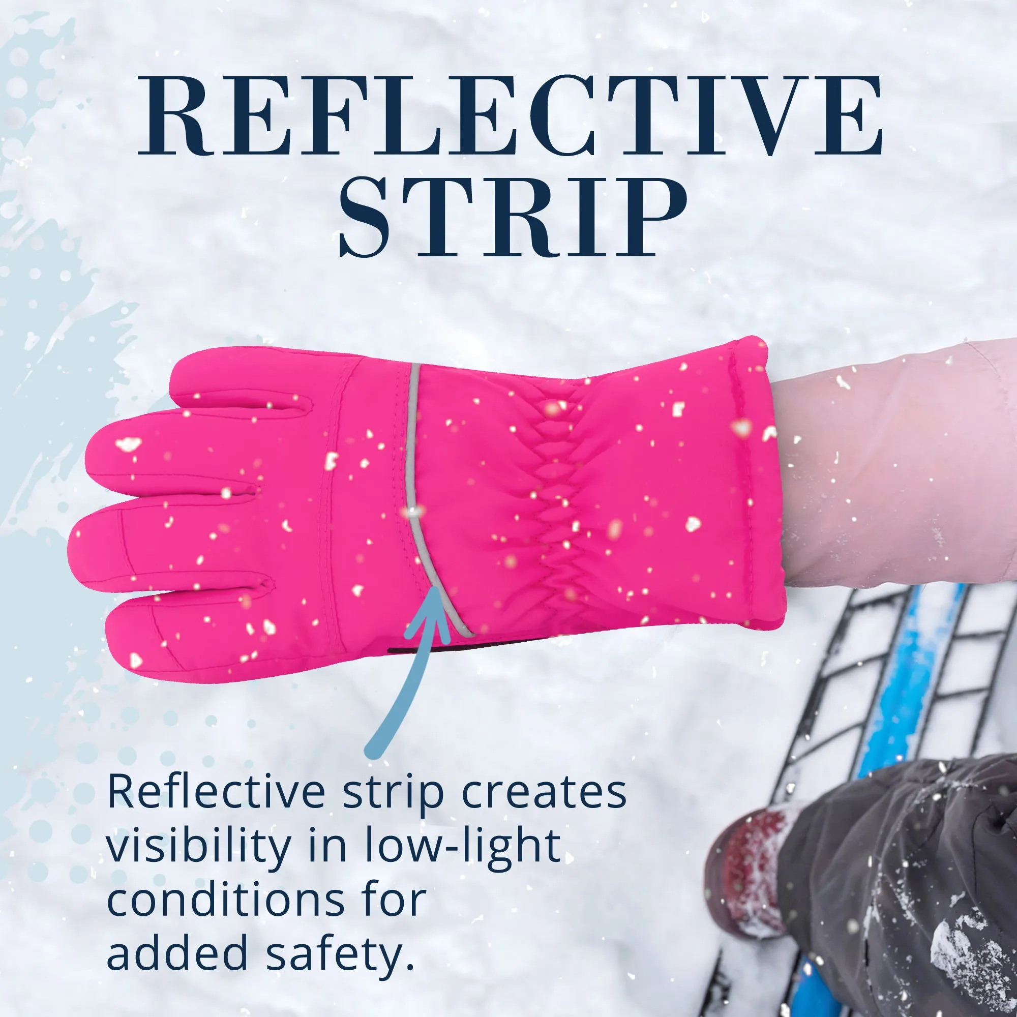 Winter & Ski Glove powered by ZIPGLOVE TECHNOLOGY | Hot Pink