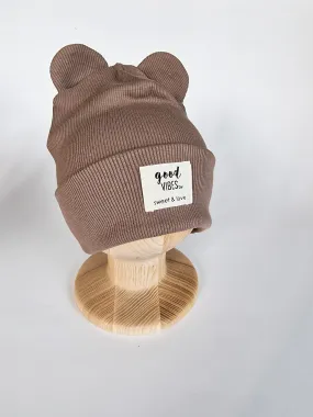 Winter folded bear beanie cappuccino