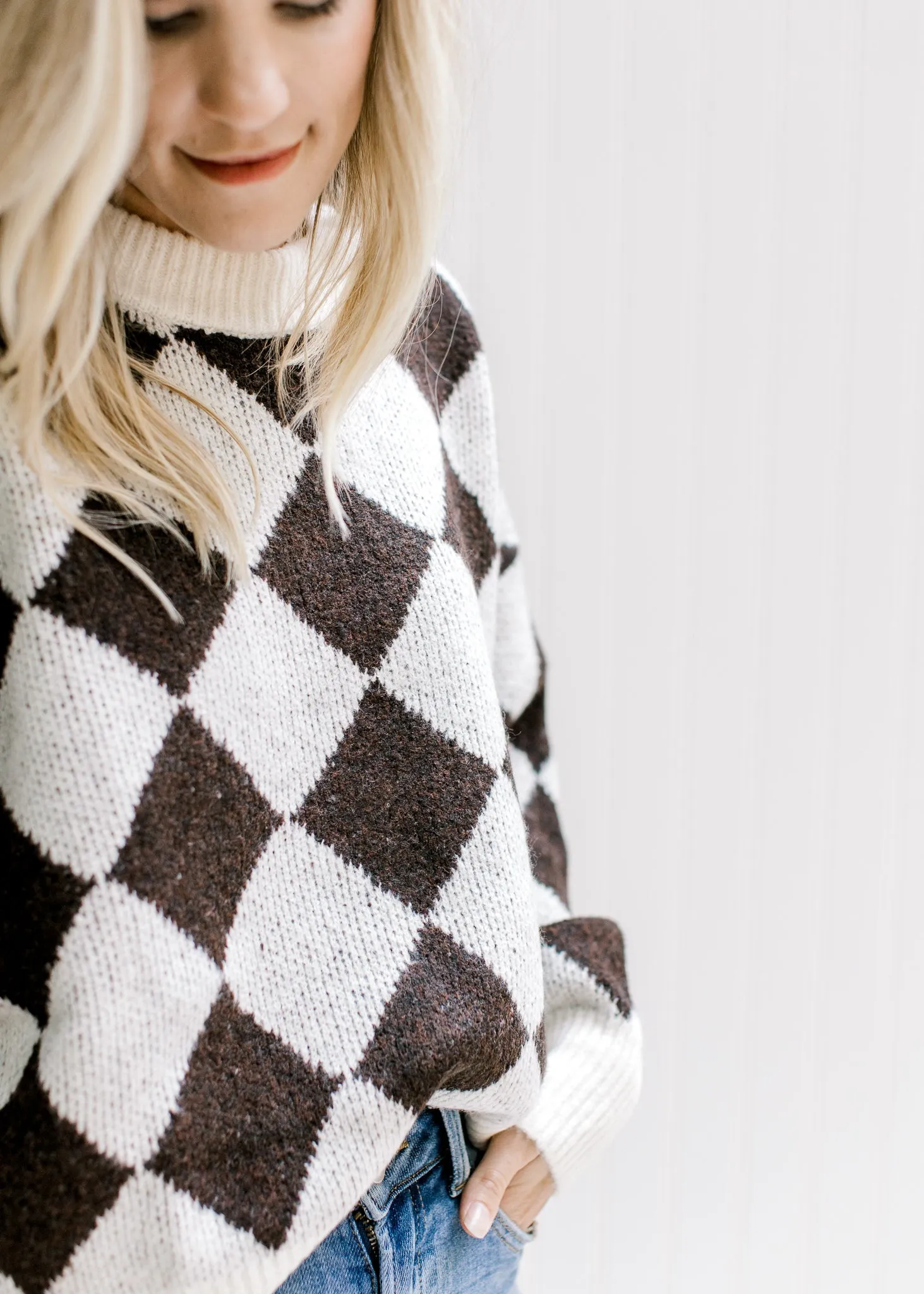 X Brown and White Sweater